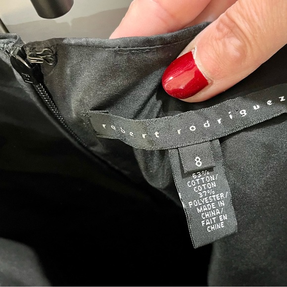 Robert Rodriguez Skirt sz 8 Black Drop Waist Twisted Pleat - Picture 2 of 8